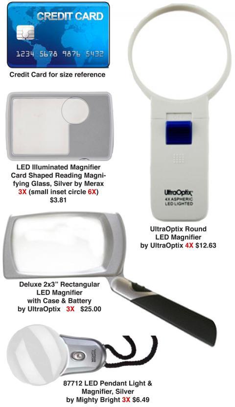 relative sizes of lighted magnifiers