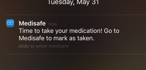 Medication reminder screen